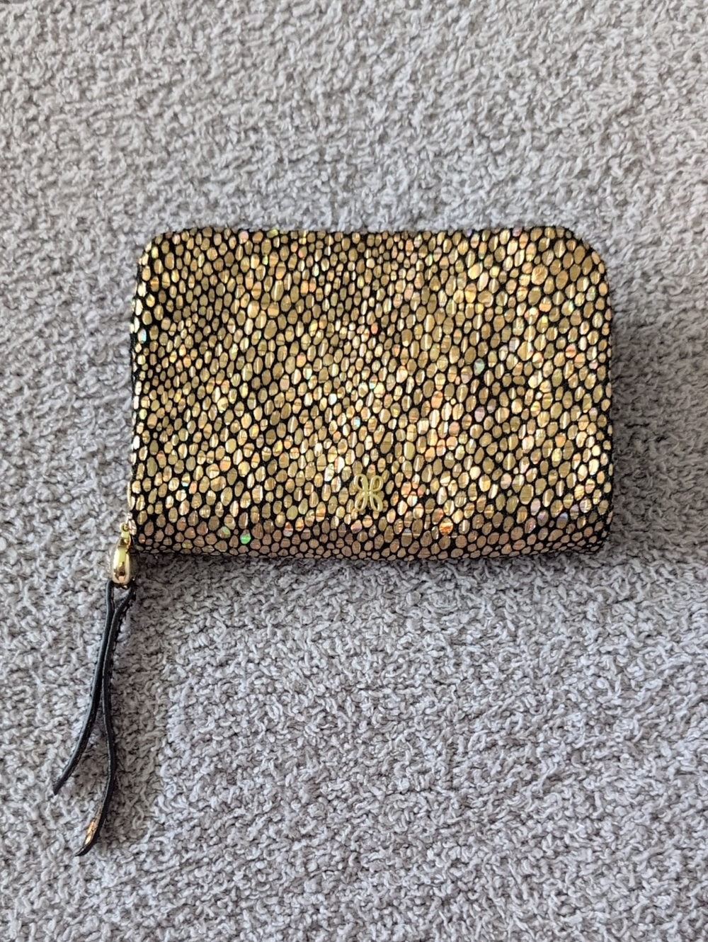 HOBO Zip Around Wallet In Black And Gold Design
